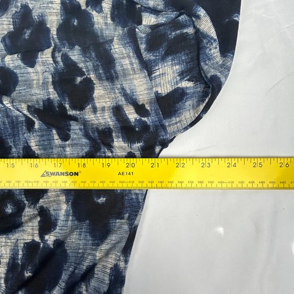 Fashion Bug Blouse Women Medium Sheer Tunic Top Blue Scoop Neck Lightweight - Picture 11 of 15